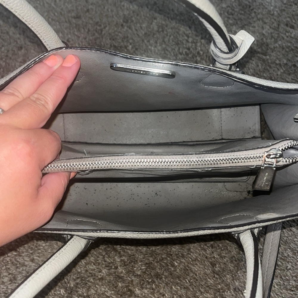 Michael Kors Gray Satchel with Structured Design and Silver Hardware - Picture 7 of 7